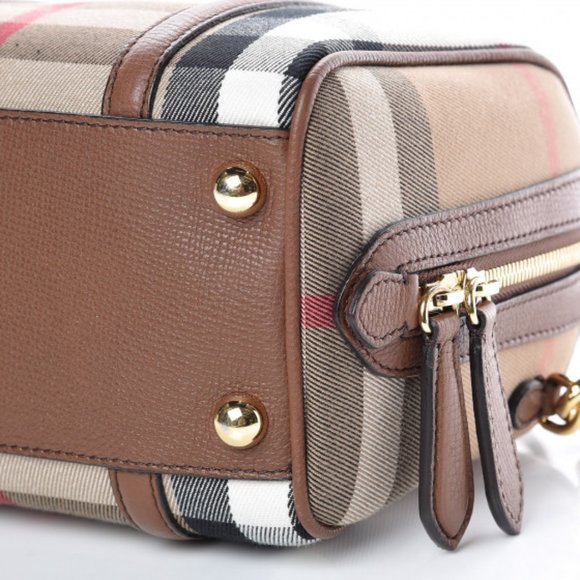 NWT BURBERRY HOUSE CHECK DERBY ALCHESTER BOWLING TOTE BAG SATCHEL - Picture 10 of 11